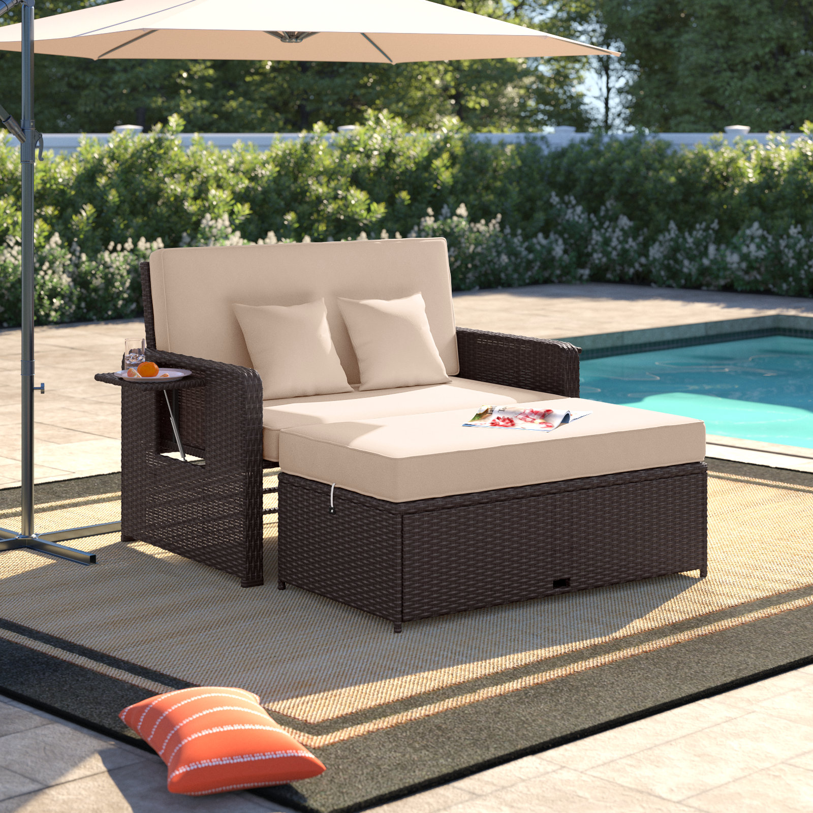 Outdoor loveseat with chaise sale